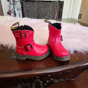 Dr. Martens Jiffy Red Patent Leather Buckle